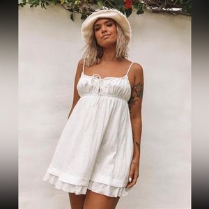 Princess Polly Empress of Love Mini Babydoll White Dress Summer Sundress